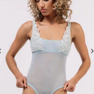 WE ARE HAH NWT U Up Bodysuit French Blue SZ L